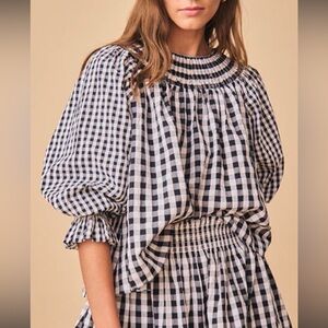 ISO HUNTER BELL HAYES BLOUSE- BLACK & WHITE